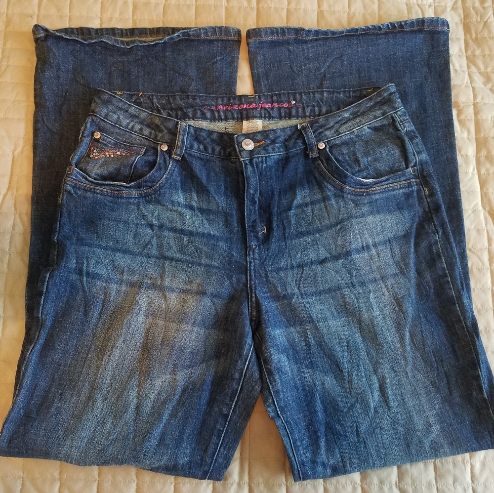 Arizona Jean Co pink bling bootcut jeans